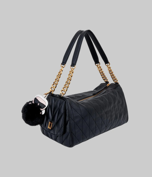 Karl Lagerfeld Paris Lafayette Satchel with Karl Puff Charm (Black)
