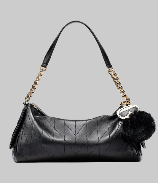 Karl Lagerfeld Paris Lafayette Satchel with Karl Puff Charm (Black)
