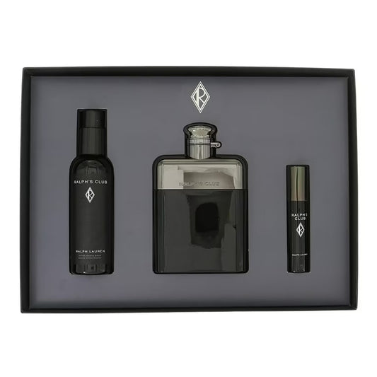 Ralph Lauren Men’s Ralph’s Club Gift Set – 3-Piece (100 mL Eau de Parfum + 60 mL After Shave Balm + 10 mL Travel Spray)