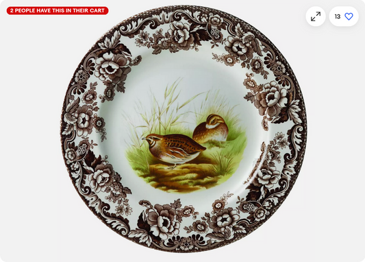 Spode Woodland Salad Plate 8 Inch (Quail)