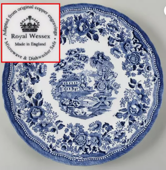 Royal Wessex Dinner Plate Tonquin Blue by Churchill 10 inch