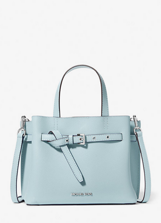 Emilia Small Pebbled Leather Satchel Michael Kors Vista Blue