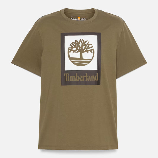 Timberland Square Stack Logo Short-Sleeve T-Shirt - Leaf Green