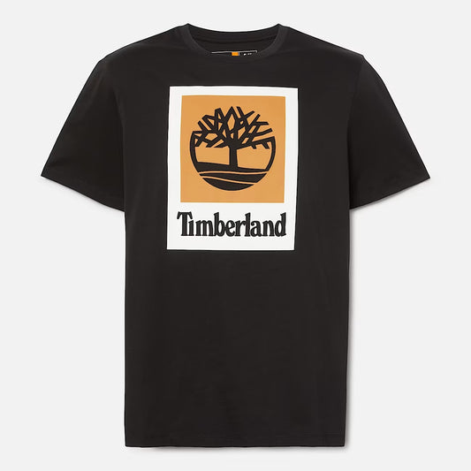 Timberland Square Stack Logo Short-Sleeve T-Shirt - Black