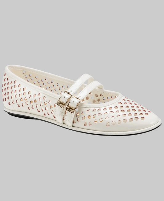 Karl Lagerfeld Paris Vanyel Strappy Flat in Cream