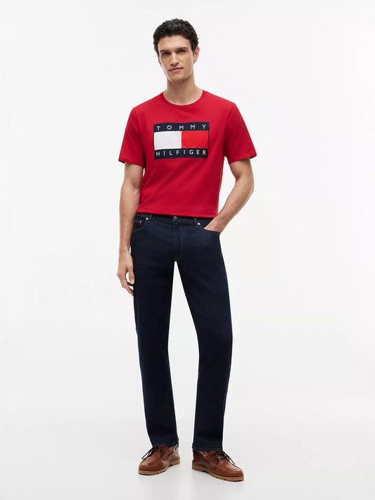 Tommy Hilfiger Men's Big Flag Logo T-Shirt in Medium Red