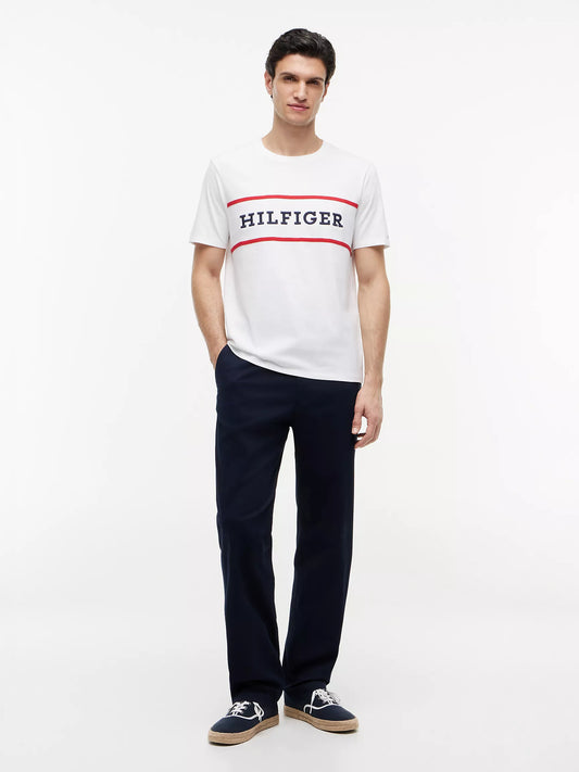 Tommy Hilfiger Men's Hilfiger Logo T-Shirt in Optic White