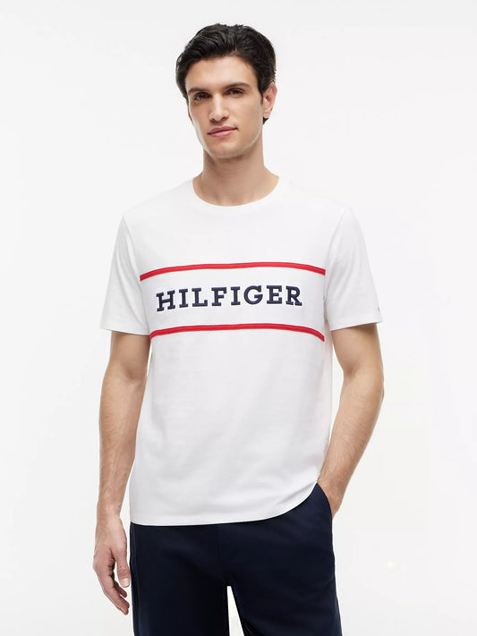 Tommy Hilfiger Men's Hilfiger Logo T-Shirt in Optic White