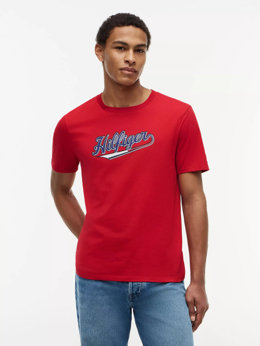 Tommy Hilfiger Hilfiger Baseball Logo T-Shirt in Primary Red