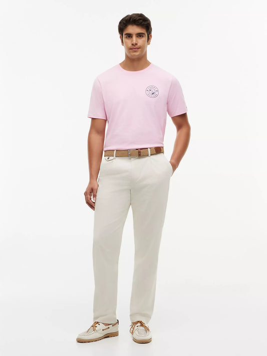 Tommy Hilfiger Men's Palm Tree Logo T-Shirt in Classic Pink