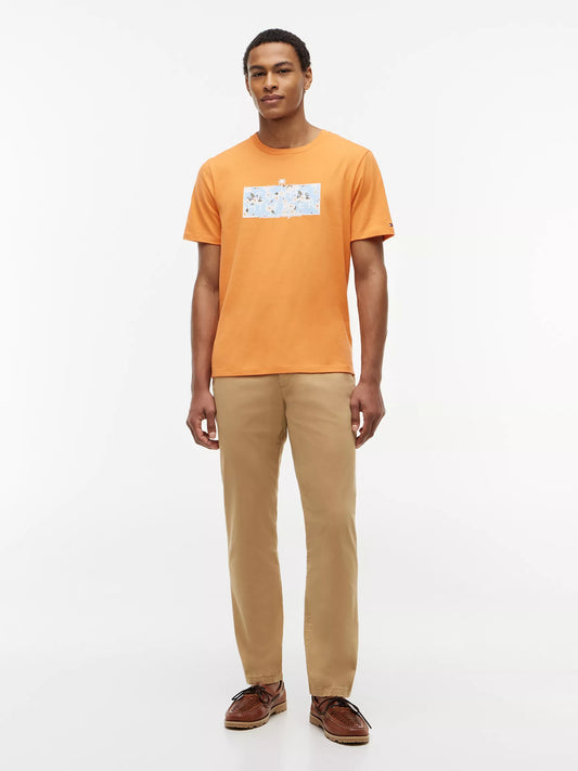Tommy Hilfiger Men's Tropical Floral Logo T-Shirt in Papaya Ray