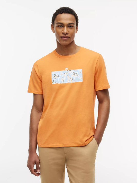 Tommy Hilfiger Men's Tropical Floral Logo T-Shirt in Papaya Ray