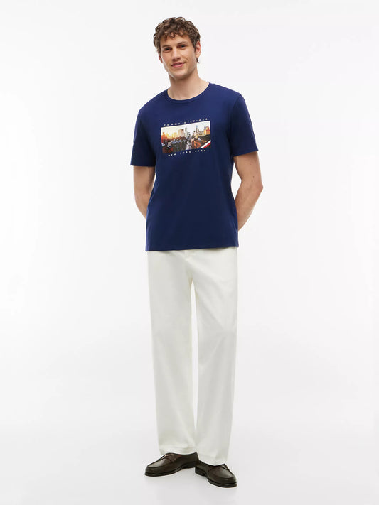 Tommy Hilfiger Men's NYC Skyline Graphic T-Shirt in Light Navy