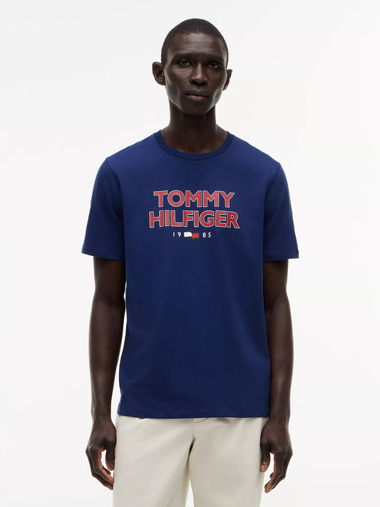 Tommy Hilfiger Men's Bold Tommy 1985 Logo T-Shirt in Navy