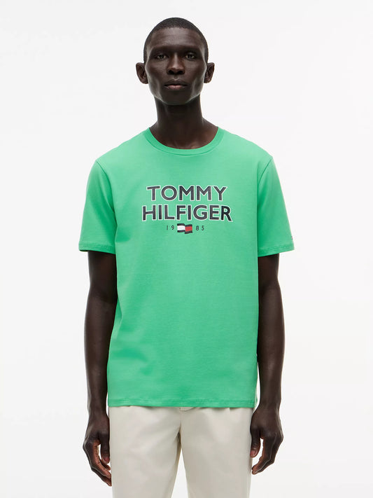 Tommy Hilfiger Men's Bold Tommy 1985 Logo T-Shirt in Lush Green