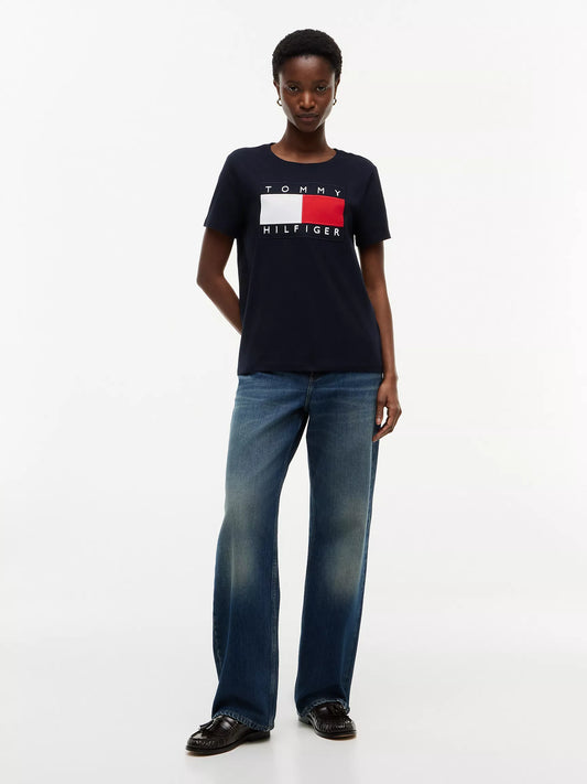 Tommy Hilfiger Women’s Big Flag Logo T-Shirt in Navy