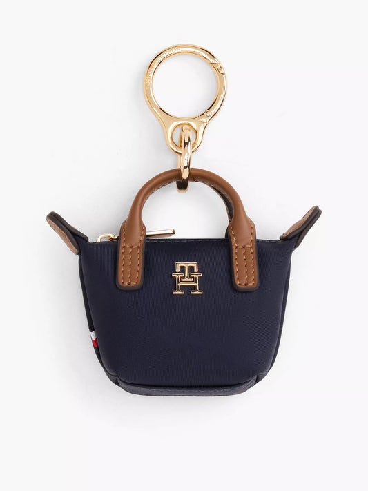 Tommy Hilfiger Monogram Coin Purse Bag Charm in "Space Blue"