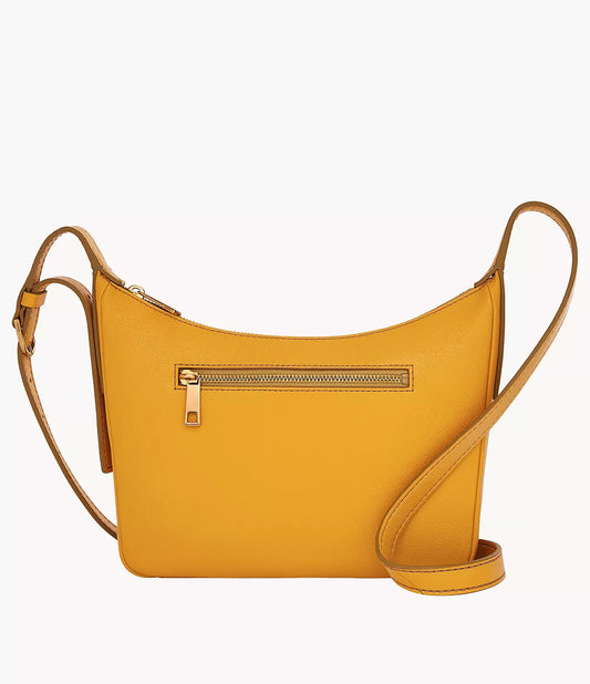 Fossil Women’s Cecilia Leather Crossbody Purse Handbag in Yellow