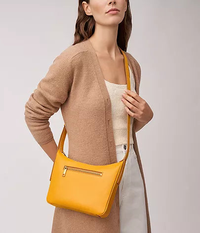 Fossil Women’s Cecilia Leather Crossbody Purse Handbag in Yellow