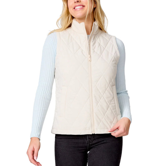Free Country Women's Quilted Vest | Cream