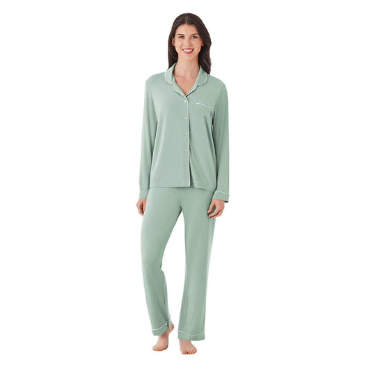Member's Mark DreamMark Women's 2-Piece Notch Collar Pajama Set in Green