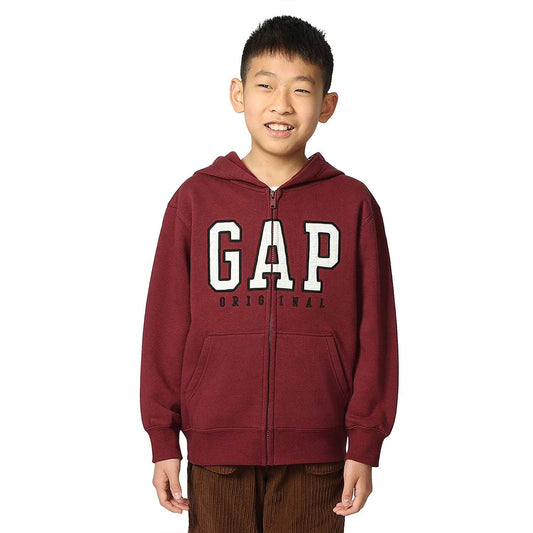 Gap Kids Full-Zip Fleece Sweatshirt in Burgundy