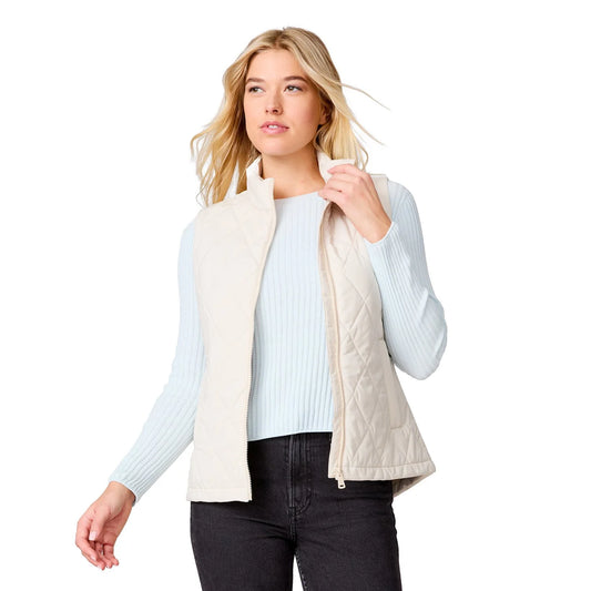 Free Country Women's Quilted Vest | Cream