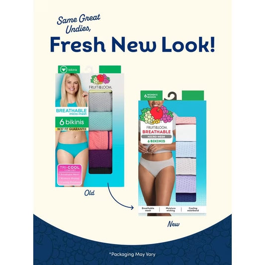 Fruit of the Loom Women's Breathable Micro-Mesh Underwear (6-Pack)