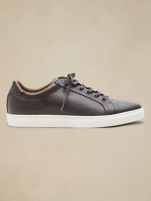 Banana Republic Vegan Leather Sneakers - Dark Brown