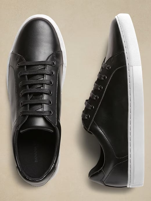 Banana Republic Vegan Leather Sneakers - Black