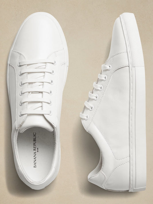 Banana Republic Vegan Leather Sneakers - White