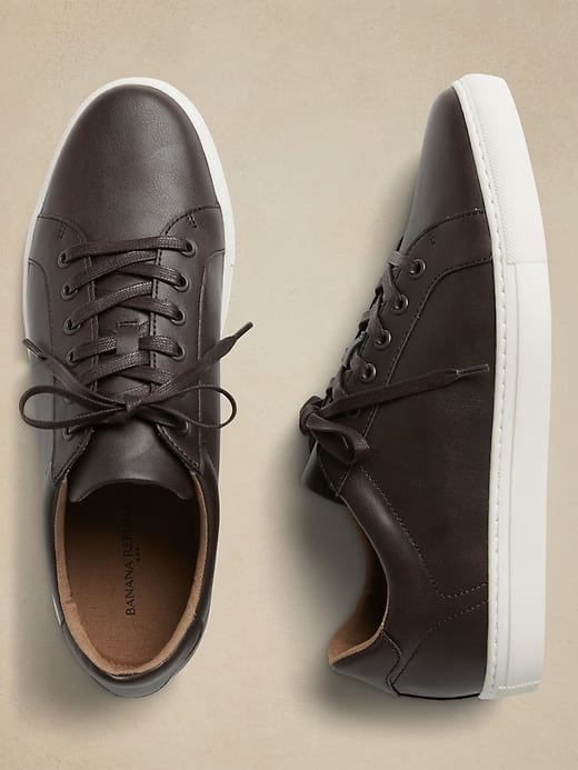 Banana Republic Vegan Leather Sneakers - Dark Brown