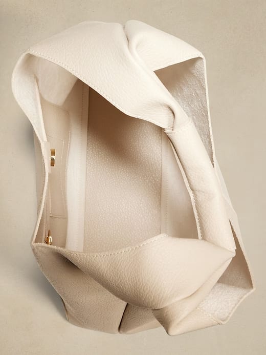 Banana Republic Vegan Leather Slouchy Tote - Bone