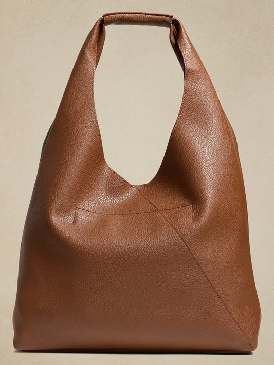 Banana Republic Vegan Leather Slouchy Tote - Cognac