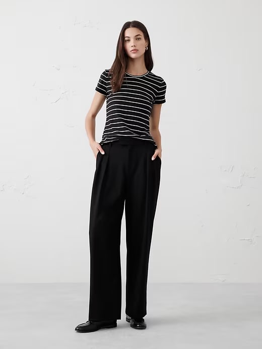 Banana Republic Timeless Crew-Neck T-Shirt - Black Stripe