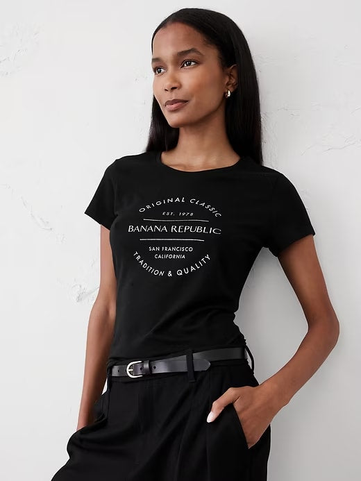 Banana Republic Timeless Crew-Neck T-Shirt - Br Black