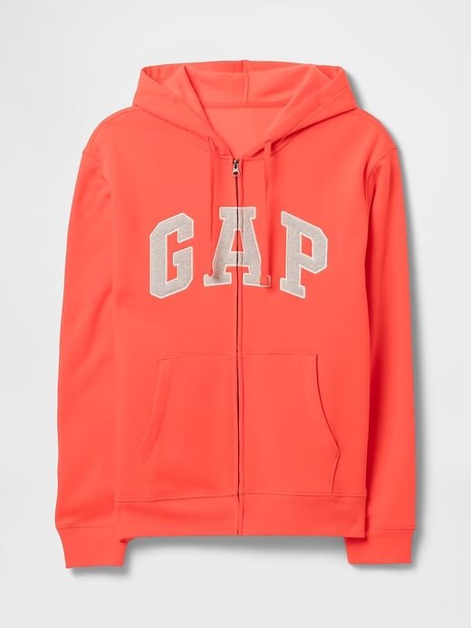 Relaxed Men Gap Logo Zip Hoodie - Blood Orange
