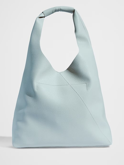 Banana Republic Vegan Leather Slouchy Tote - Blue Ravine