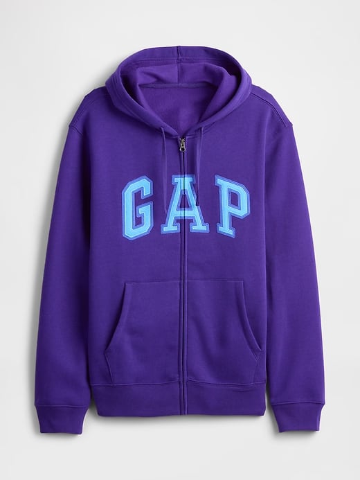 Relaxed Men Gap Logo Zip Hoodie - Purple Candy