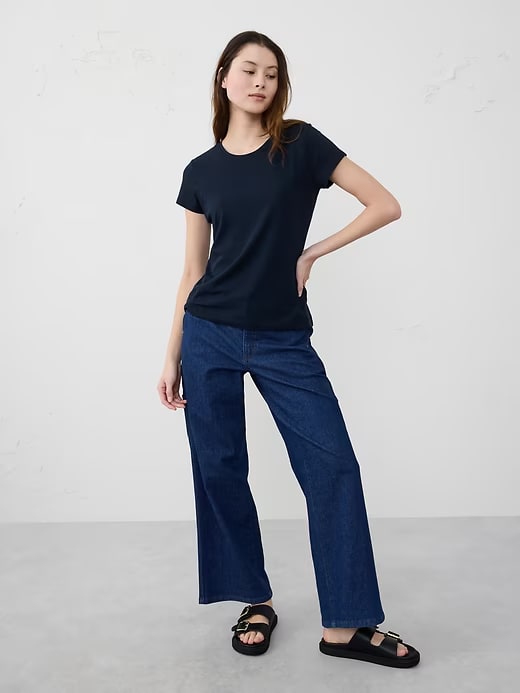 Banana Republic Timeless Crew-Neck T-Shirt - Preppy Navy