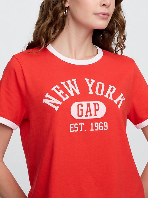 Gap Shrunken Ringer Graphic T-Shirt - Poster Red
