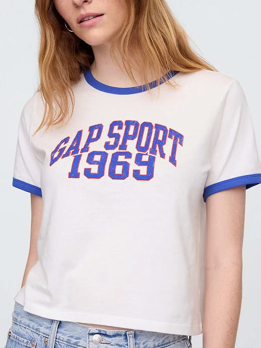 Gap Shrunken Ringer Graphic T-Shirt - New Off White