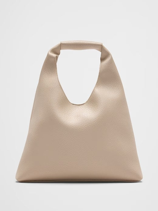 Banana Republic Vegan Leather Mini Slouchy Tote - Bone