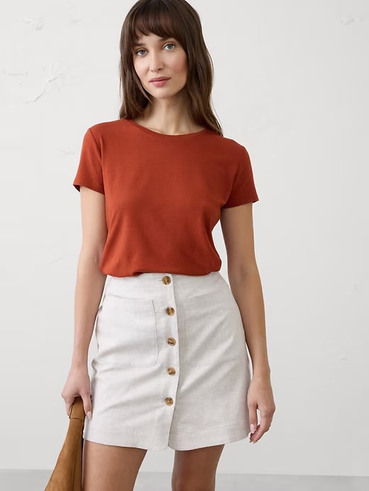 Banana Republic Timeless Crew-Neck T-Shirt - Tandoori Red