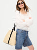 Old Navy Medium Carrie Tote Bag in Natural White