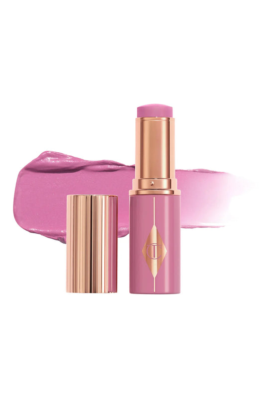 Charlotte Tilbury Unreal Lip + Cheek Glow Blush Stick with Hyaluronic Acid in Pretty Glow