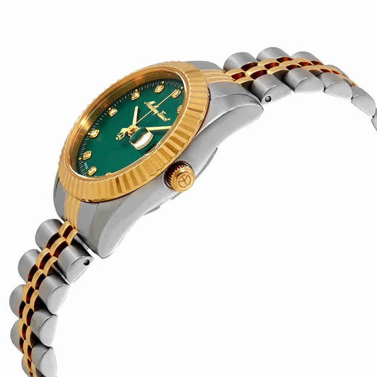 Mathey-Tissot Rolly III (or Mathy III) Crystal Green Dial Ladies Watch (Model: D810BV) in Green/Gold