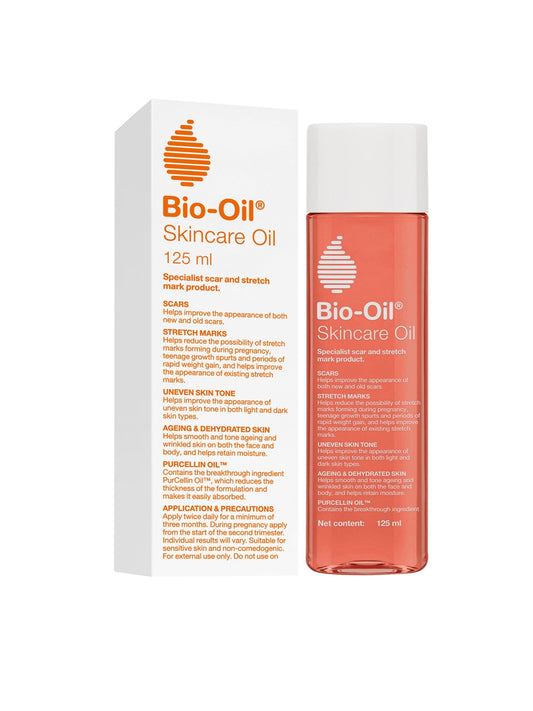 Bio-Oil Skincare Oil (Natural) Hydrate Dry, Damaged Skin While Healing Scars, Stretch Marks 125 ml
