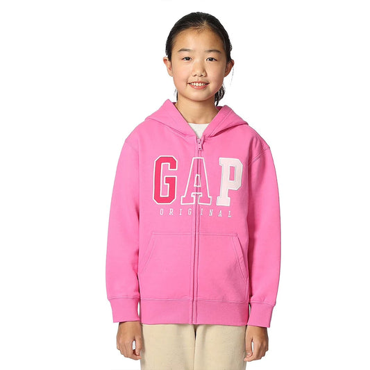 Gap Kids Full-Zip Fleece Sweatshirt in Pink