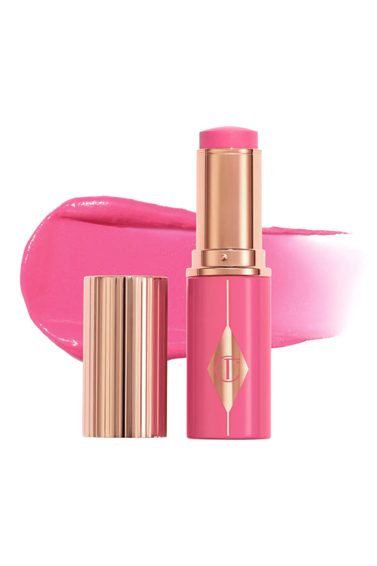 Charlotte Tilbury Unreal Lip + Cheek Glow Blush Stick with Hyaluronic Acid in Pinky Glow